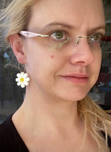Load image into Gallery viewer, Large Daisy hoop earrings

