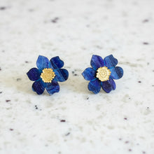 Load image into Gallery viewer, Cherry Blossom Stud Earrings - Midnight Blue
