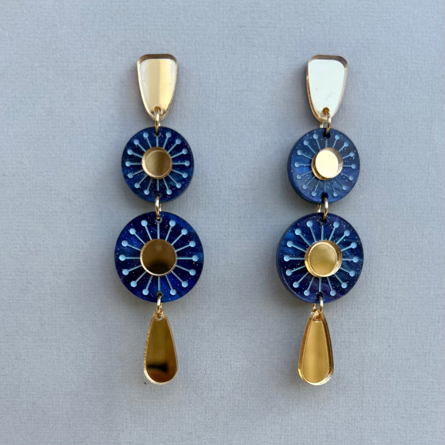 Sunburst Earrings - Ocean Blue