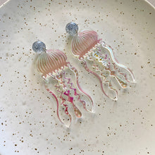 Load image into Gallery viewer, Giant Jellyfish Statement Earrings - Iridescent
