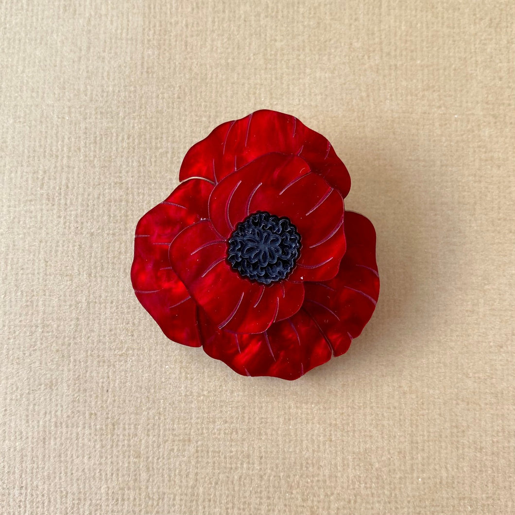 Poppy Flower brooch