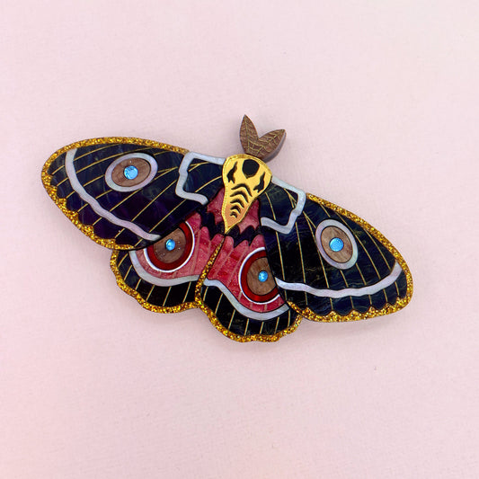 Zaddach's Emperor Moth Brooch
