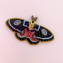 Load image into Gallery viewer, Zaddach&#39;s Emperor Moth Brooch
