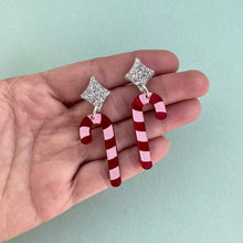 Load image into Gallery viewer, Strawberry Candy Cane Earrings
