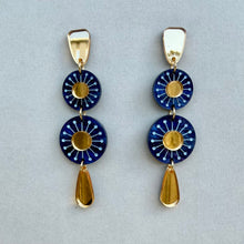 Load image into Gallery viewer, Sunburst Earrings - Ocean Blue

