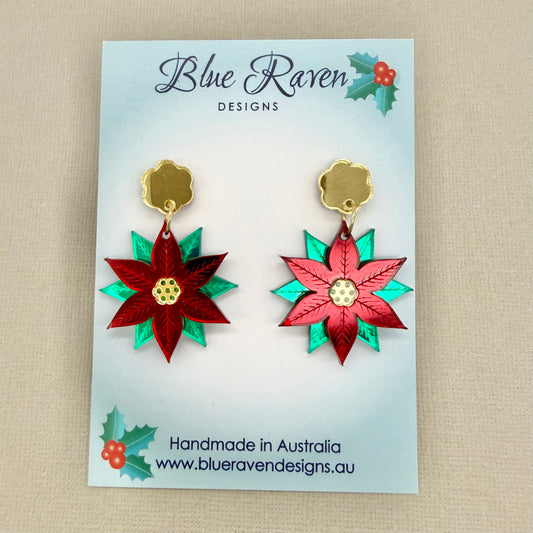 SECONDS Poinsettia Earrings
