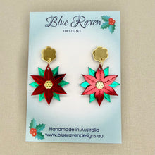 Load image into Gallery viewer, SECONDS Poinsettia Earrings
