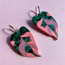 Load image into Gallery viewer, Philodendron Pink Princess Earrings
