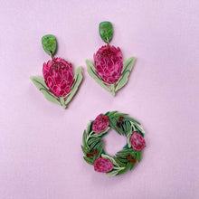 Load image into Gallery viewer, Pink Protea earrings
