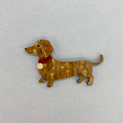 Denise the Red Dachshund Brooch