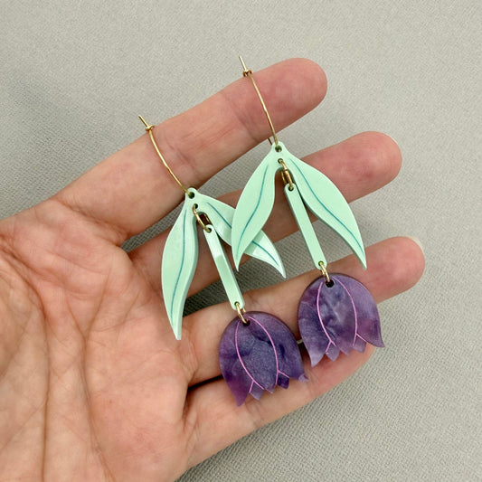 Tulip Earrings - Purple