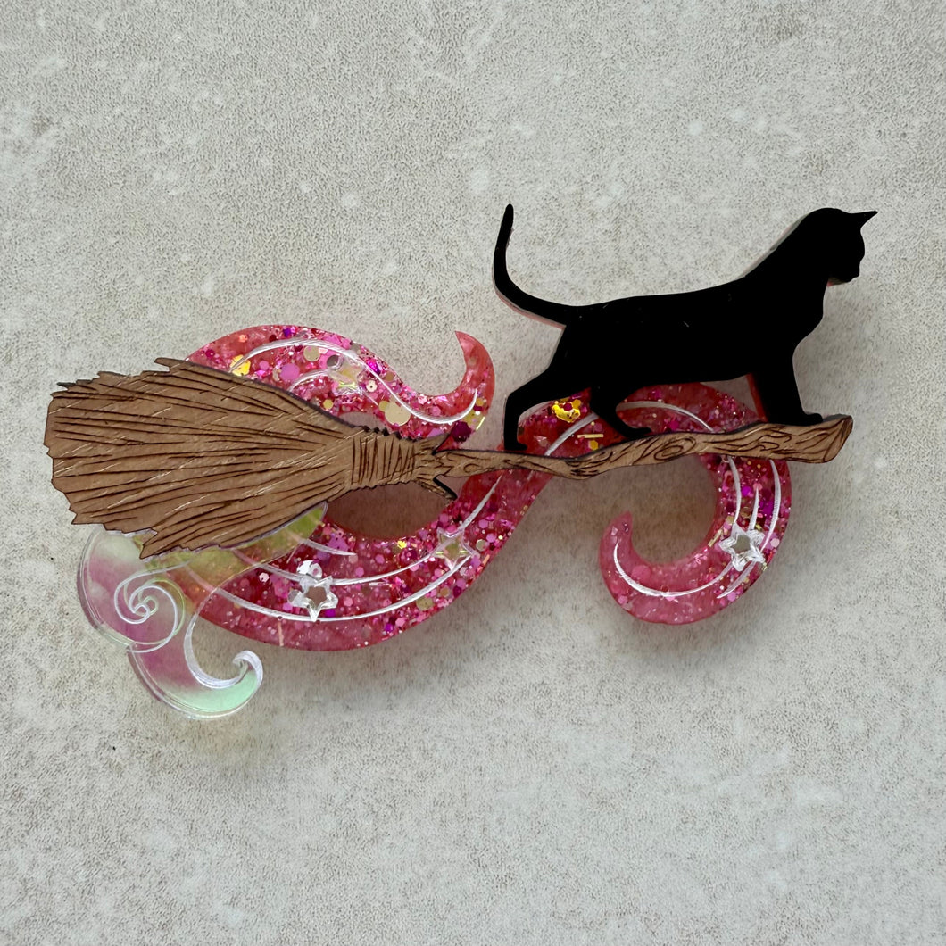 SAMPLE Salem of the Sky brooch - Pink Resin