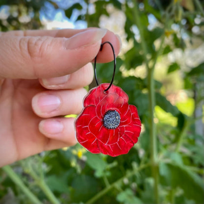 Poppy Flower earrings