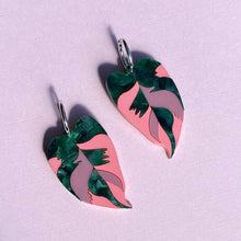Load image into Gallery viewer, Philodendron Pink Princess Earrings
