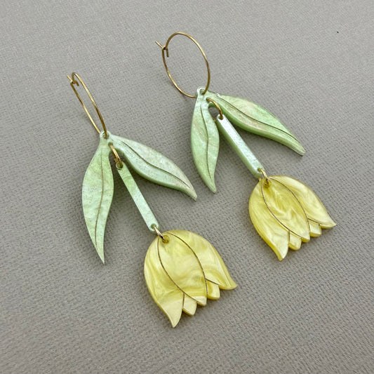 Tulip Earrings - Yellow