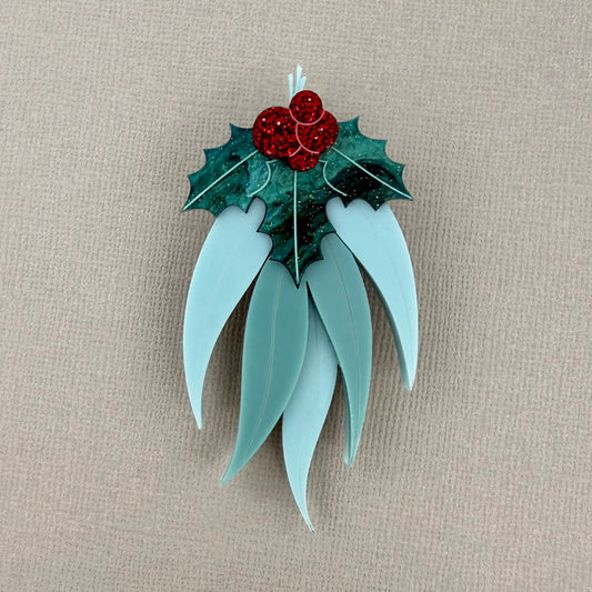 Christmas Gum Leaves Brooch