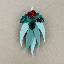 Load image into Gallery viewer, Christmas Gum Leaves Brooch
