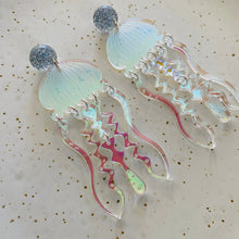 Load image into Gallery viewer, Giant Jellyfish Statement Earrings - Iridescent
