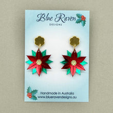 Load image into Gallery viewer, SECONDS Poinsettia Earrings
