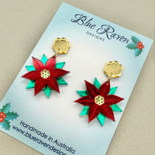 Load image into Gallery viewer, SECONDS Poinsettia Earrings
