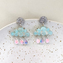 Load image into Gallery viewer, Rain Cloud Earrings - Light Blue

