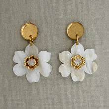Load image into Gallery viewer, Cherry Blossom Earrings - White Marble
