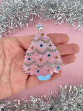 Load image into Gallery viewer, Pink Christmas Tree brooch
