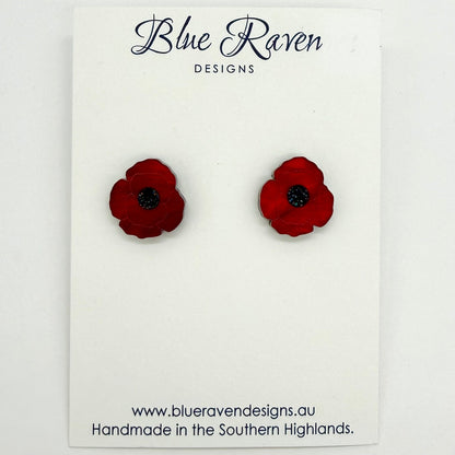 Poppy Flower Stud Earrings