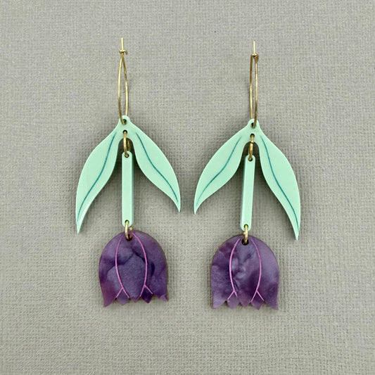 Tulip Earrings - Purple