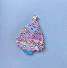 Load image into Gallery viewer, Pink Christmas Tree brooch
