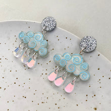 Load image into Gallery viewer, Rain Cloud Earrings - Light Blue
