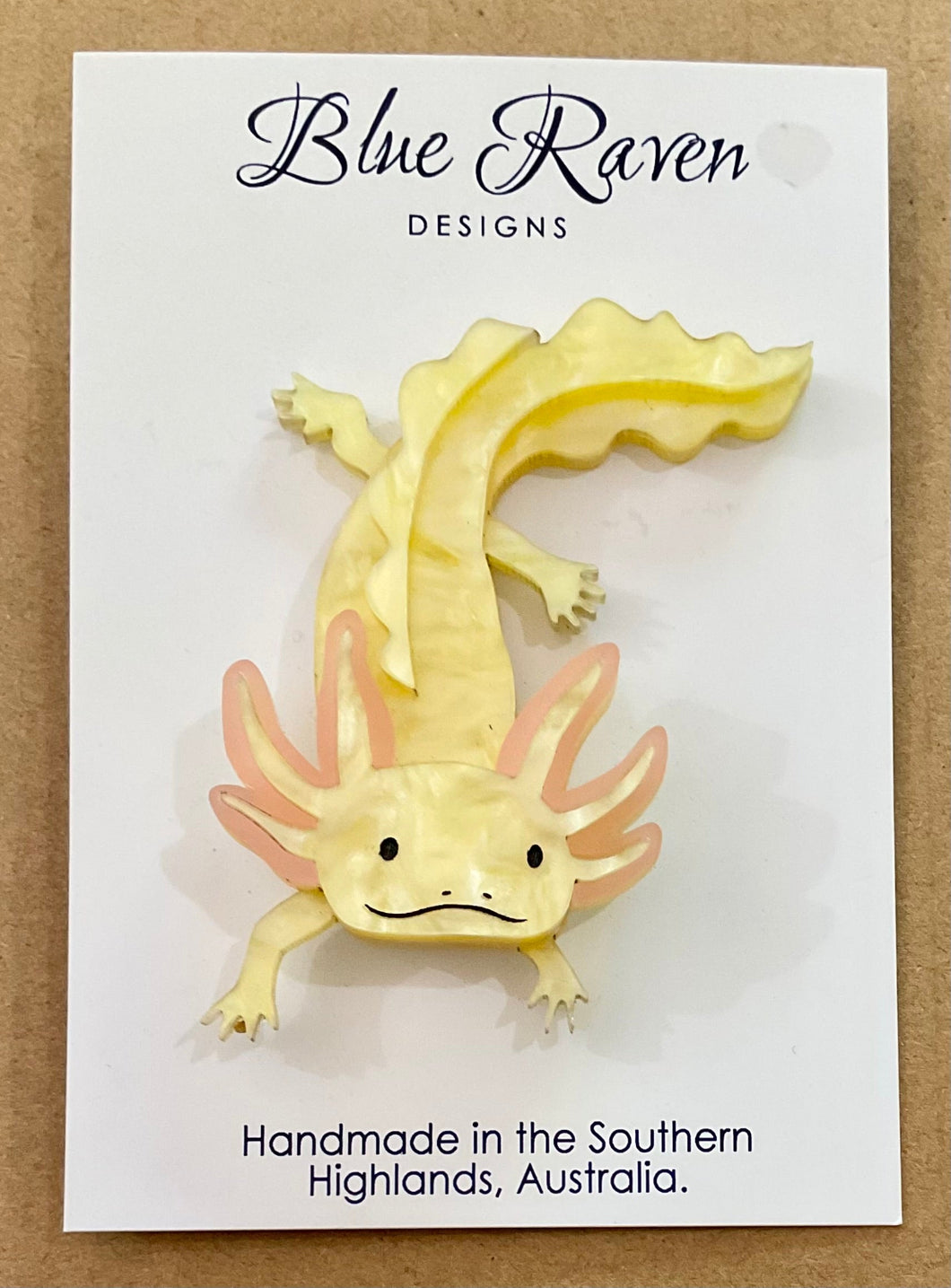 SAMPLE Amelia the Axolotl brooch (Gold)