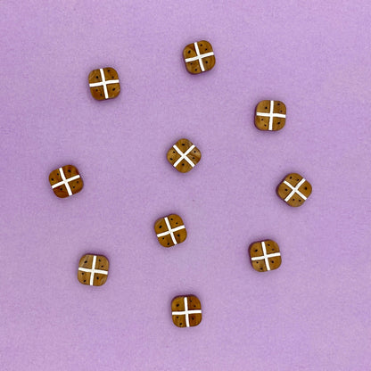 Hot Cross Bun Stud Earrings
