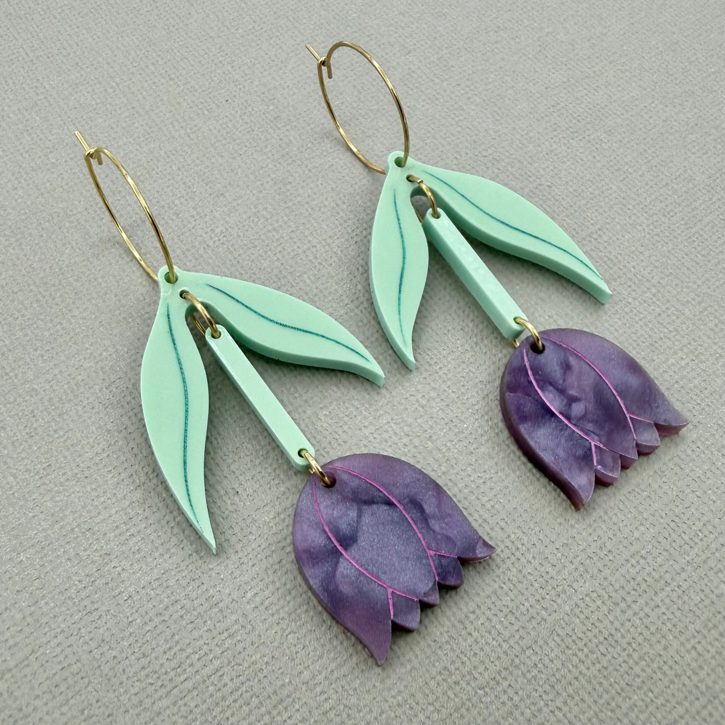 Tulip Earrings - Purple