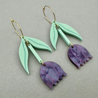 Tulip Earrings - Purple