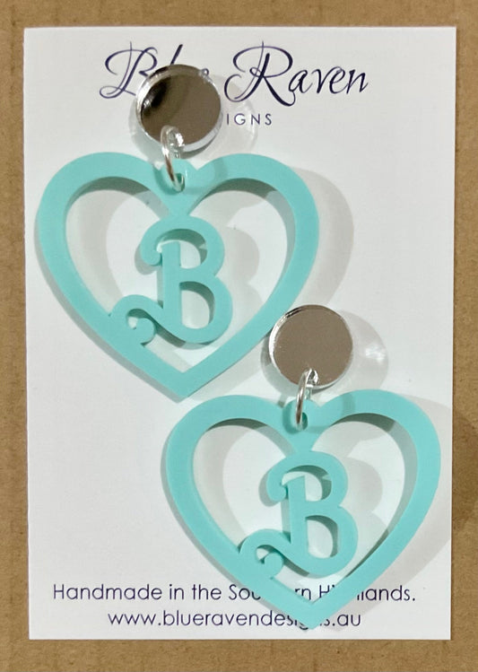 SAMPLE Barbie Heart 'B' Earrings