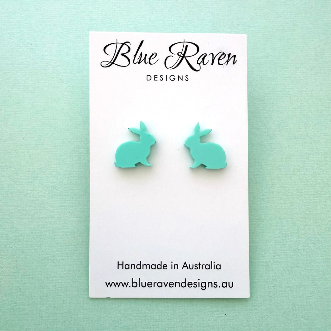 Bunny Rabbit Stud Earrings - Mint
