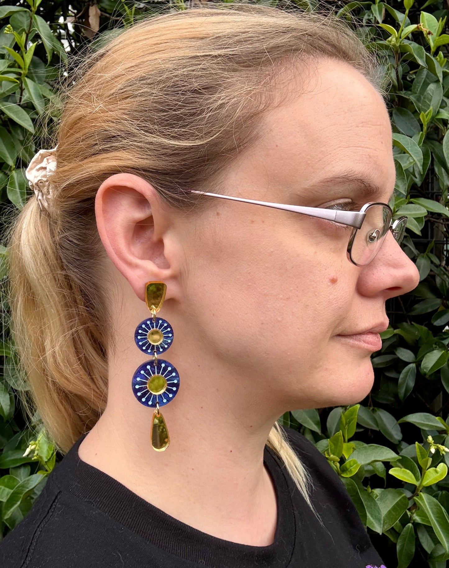Sunburst Earrings - Forest Green