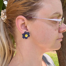 Load image into Gallery viewer, Cherry Blossom Stud Earrings - Midnight Blue
