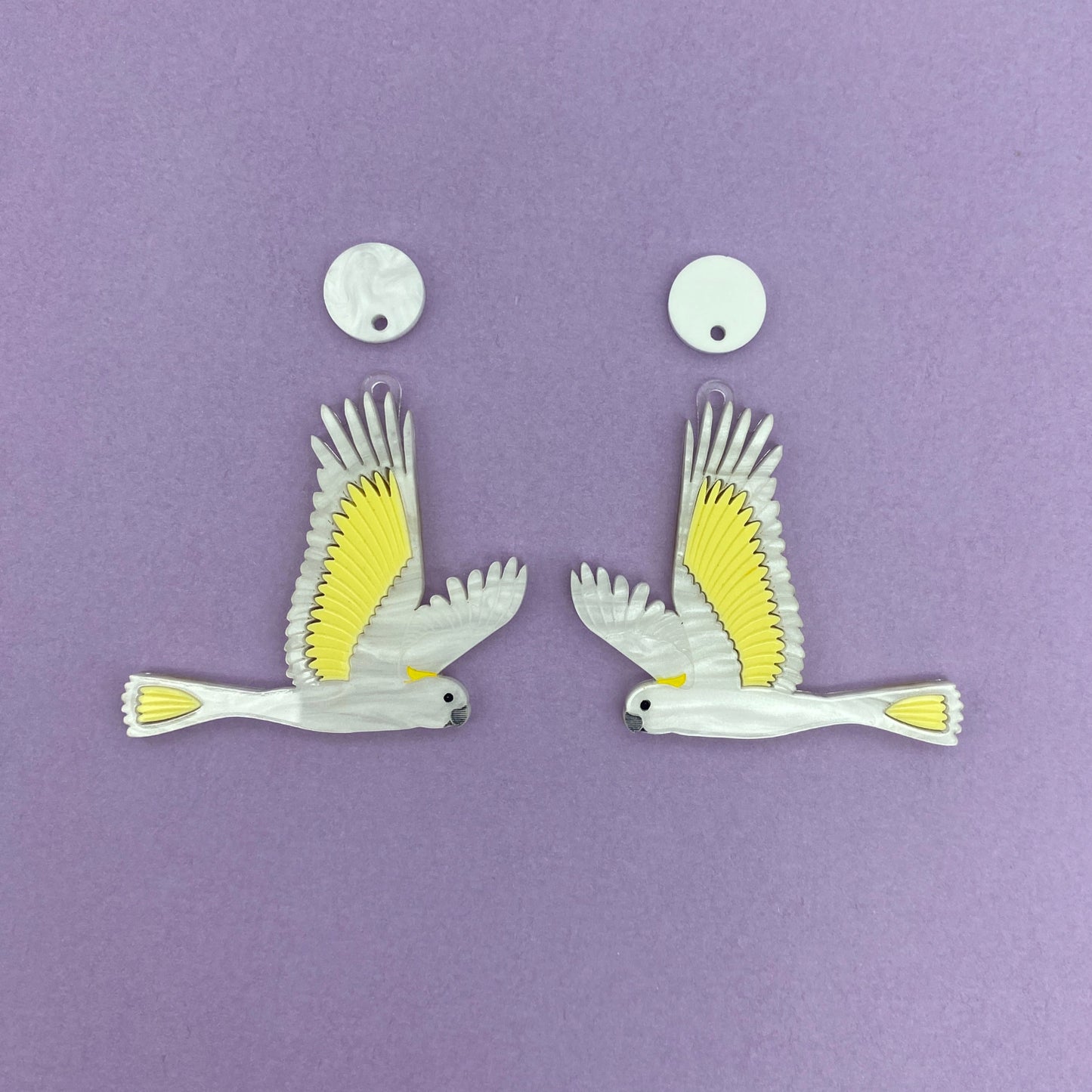 Sulphur Crested White Cockatoo earrings