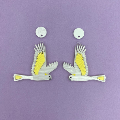 Sulphur Crested White Cockatoo earrings