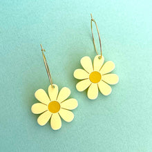 Load image into Gallery viewer, Large Daisy hoop earrings
