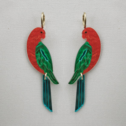 King Parrot Statement Earrings