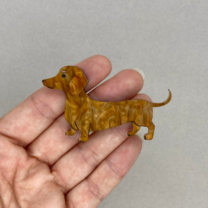 Denise the Red Dachshund Brooch