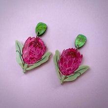 Load image into Gallery viewer, Pink Protea earrings
