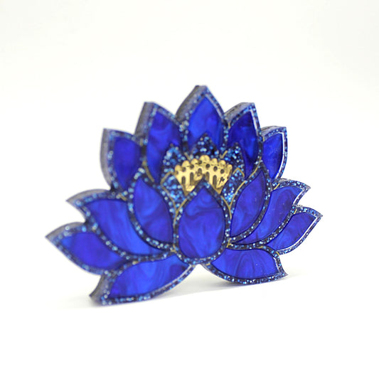 Preorder Blue Lotus Brooch - Dark