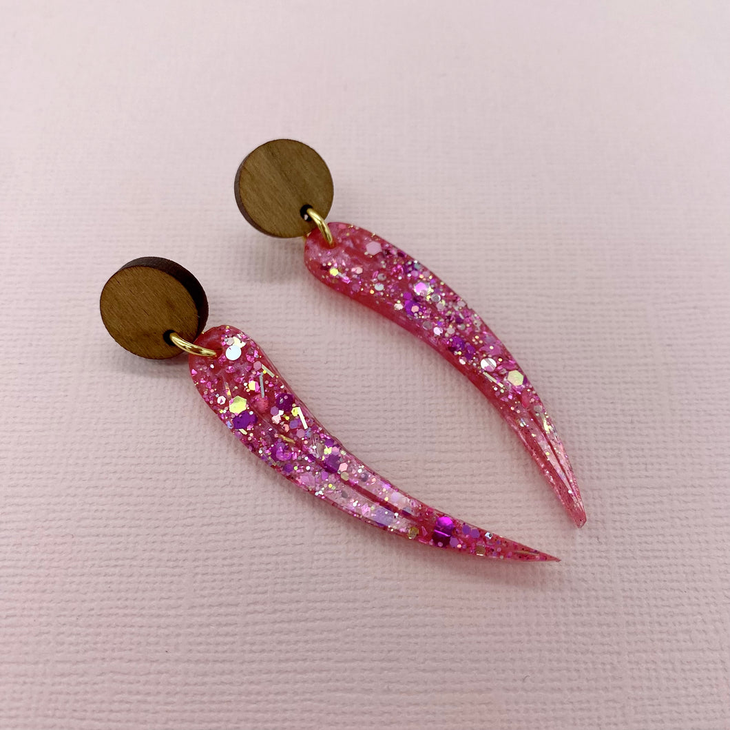 SECONDS Gum Leaf earrings - Pink