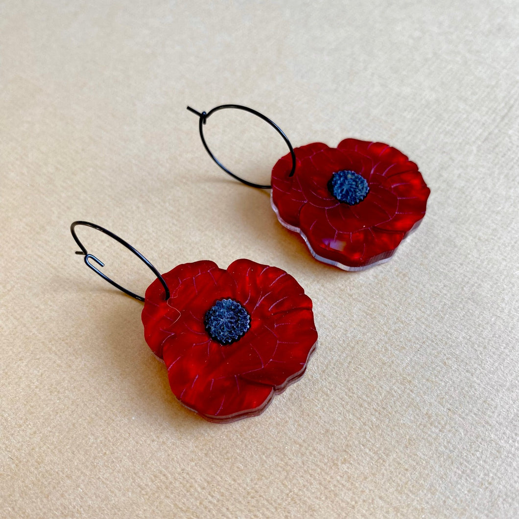 Poppy Flower earrings