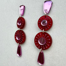 Load image into Gallery viewer, Sunburst Earrings - Red
