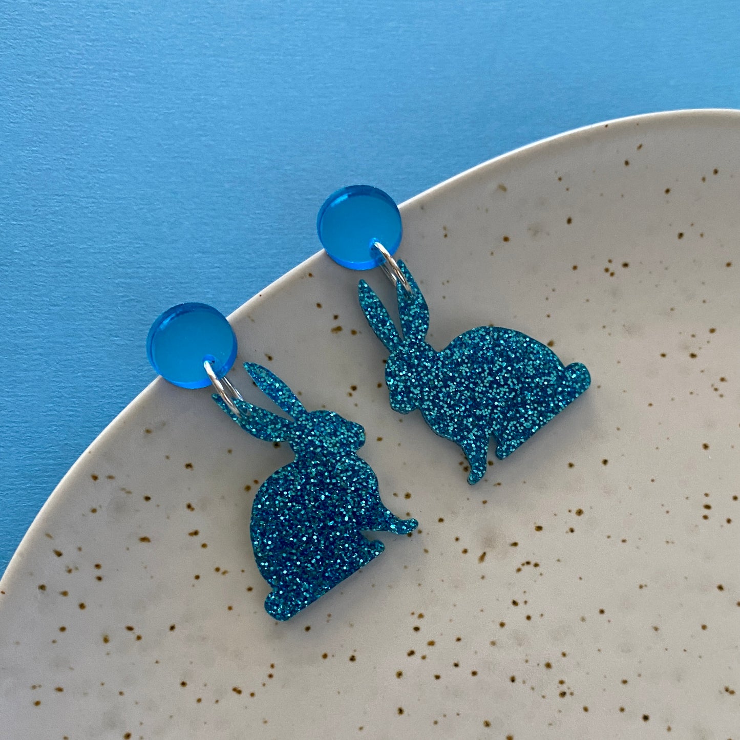 Bunny Glitter earrings - Blue